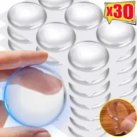 6/30pcs Silicone Clear Door Stops Round Wall Protector Non-slip Shock Self Adhesive Muffler Reusable Door Handle Buffer Bumper