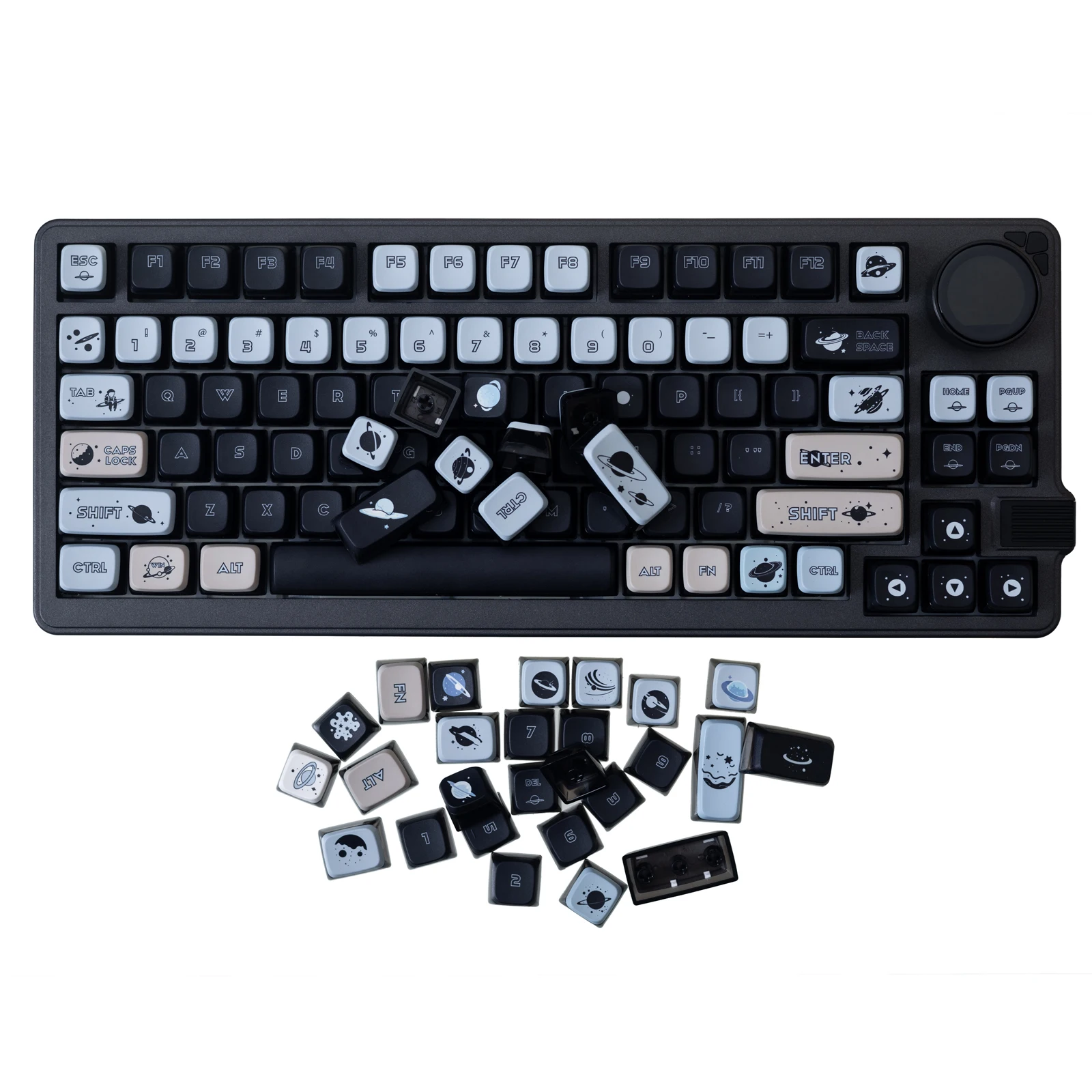 Gamakay 122 Keys Shine Through Custom Keycaps Set, Side Transparent SA Profile Five-Sided Thermal Sublimation PBT Keycap