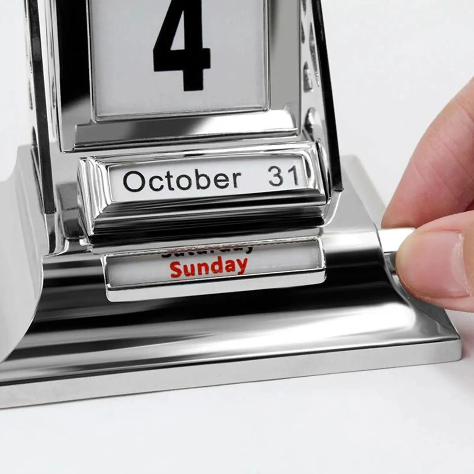 Metal Calendar For Table Daily Desktop Perpetual Metal Calendar Tabletop Rotary Decoration Fidget Toy For Students Teachers