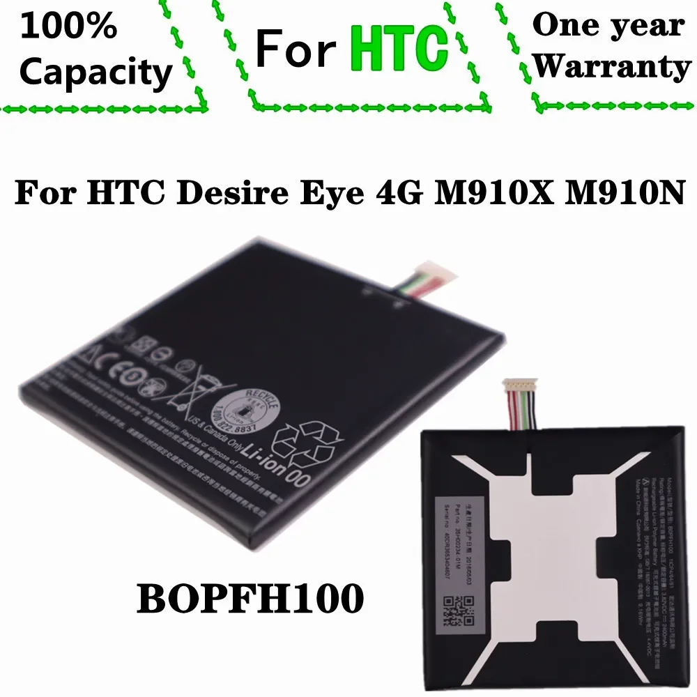 2400mAh BOPFH100 Phone Original Battery For HTC Desire Eye 4G M910X M910N Replacement Battery Bateria In Stock Fast Shipping