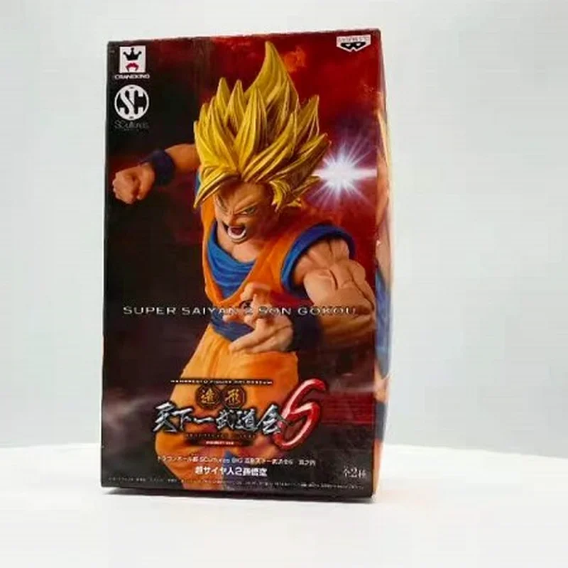 Bandai Genuine Dragon Ball Anime SC Son Goku Action Figures Collectible Model World Budokai 6 Super Saiyan 2 Toys Gifts for Kids