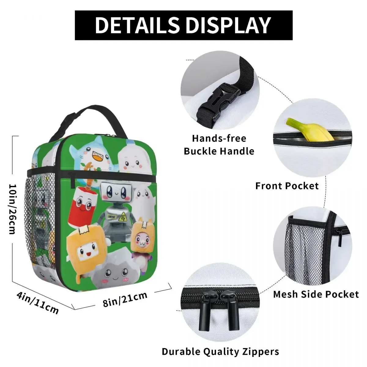 Lankybox Australia Funny Gift for Kids Insulated Lunch Bags Thermal Bag Meal Container High Capacity Tote Lunch Box Food Bag