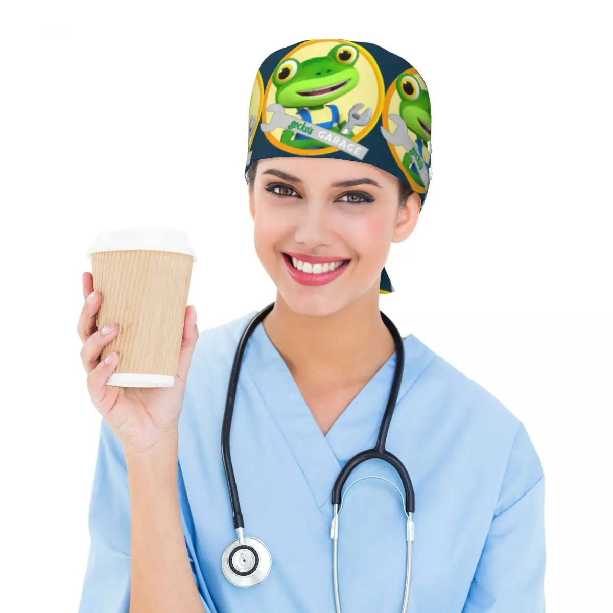 Gecko Garage Scrub Hat Doctor Working Surgical Cap Men Women Adjustable Nursing Caps for Dentist