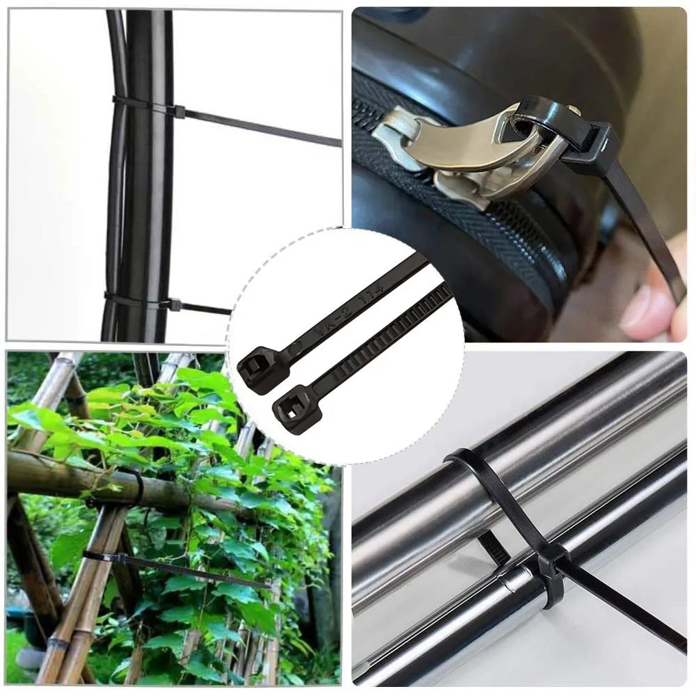 100Pcs/lot Self-Locking Plastic Nylon Cable Ties Black White Cable Zip Tie Binding Straps Fastening Ring Width 1.8mm 2.5mm 3.5mm