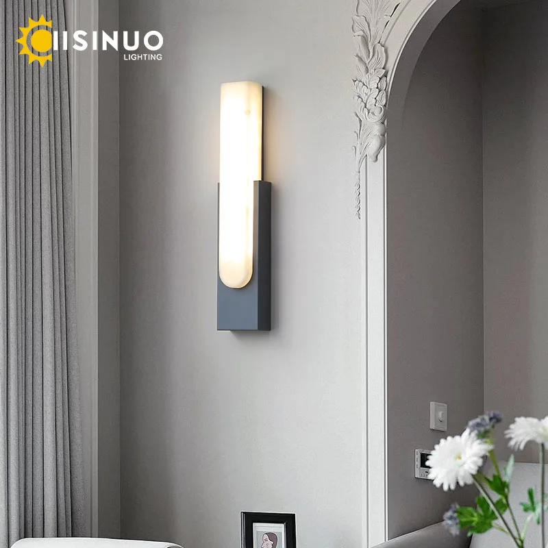 

Modern Indoor Wall Light 19.6＂LED Marble Wall Sconce 12W Bedside Lighting Fixture for Living Room Hallway Stair Decrotio 90 240V