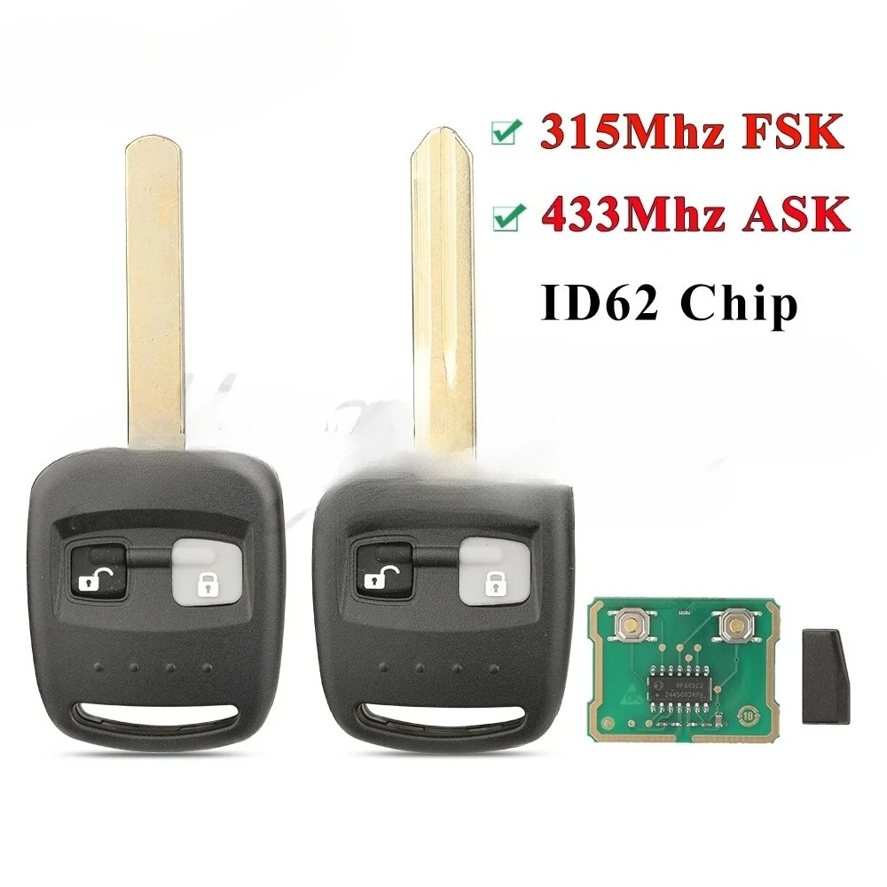 

Чип 433 МГц ASK/315 МГц FSK 4D62 для Subaru Forester 2000-2010 Impreza 2001-2007, 2 кнопки, дистанционный автомобильный брелок управления