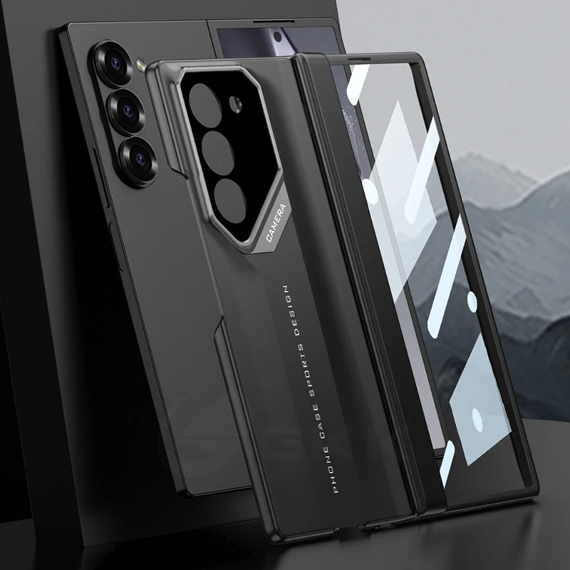 Plastikowe etui z zawiasem magnetycznym do Samsung Galaxy Z Fold 6 5 Screen Glass Matte Hard Cover do Samsung Z Fold 6 Case — zdjęcie produktu 4