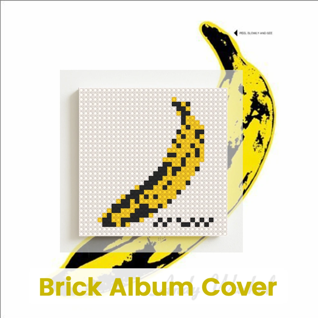 

Rock Band The V-Velvet U-Underground Album Cover Poster MOC Building Brick Pixel Art Mosaic Painting Wall Decor