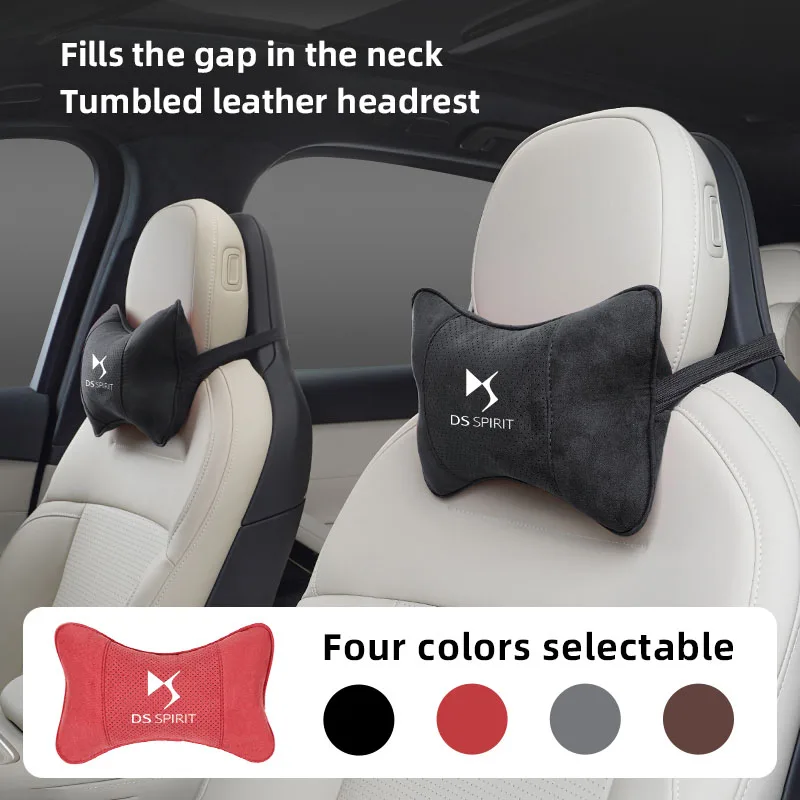 Wildleder Auto-Innenraum Sitz Nackenkissen Komfortable Kopfstütze Für DS SPIRIT DS4S DS5 5LS DS3 DS4 DS6 DS7 DS9 WILD RUBIS Deesse
