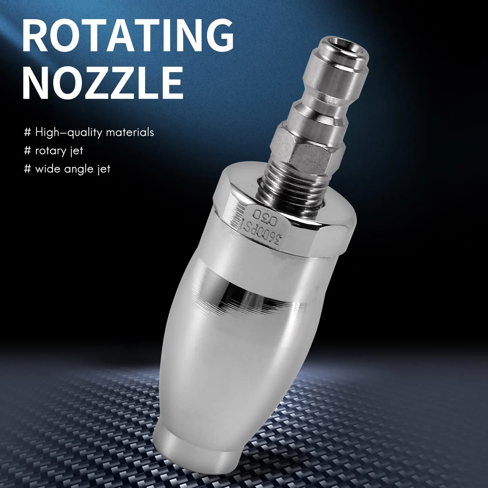 Турбонасадка для мойки высокого давления, вращающаяся насадка для горячей и холодной воды, быстрое подключение 1/4 дюйма, отверстие 3,0, 3600 фунтов на квадратный дюйм