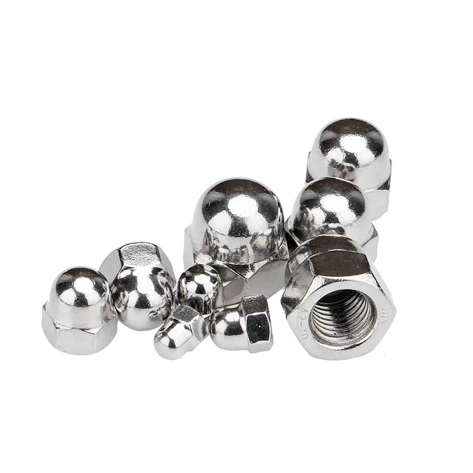 1/20pcs 6# 8# 10#-32 to 7/16-14 1/2-13  5/8-11 3/4-10 UNC/UNF 304 Stainless Steel Decorative Cover Semicircle Dome Cap Acorn Nut