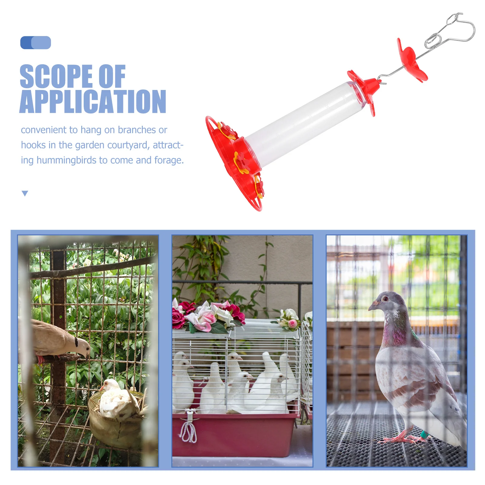 

Plastic Hummingbird Feeder Hanging Decorative Garden Outdoor Honey Water Dispenser Feeds Birds Attracts Ant Proof