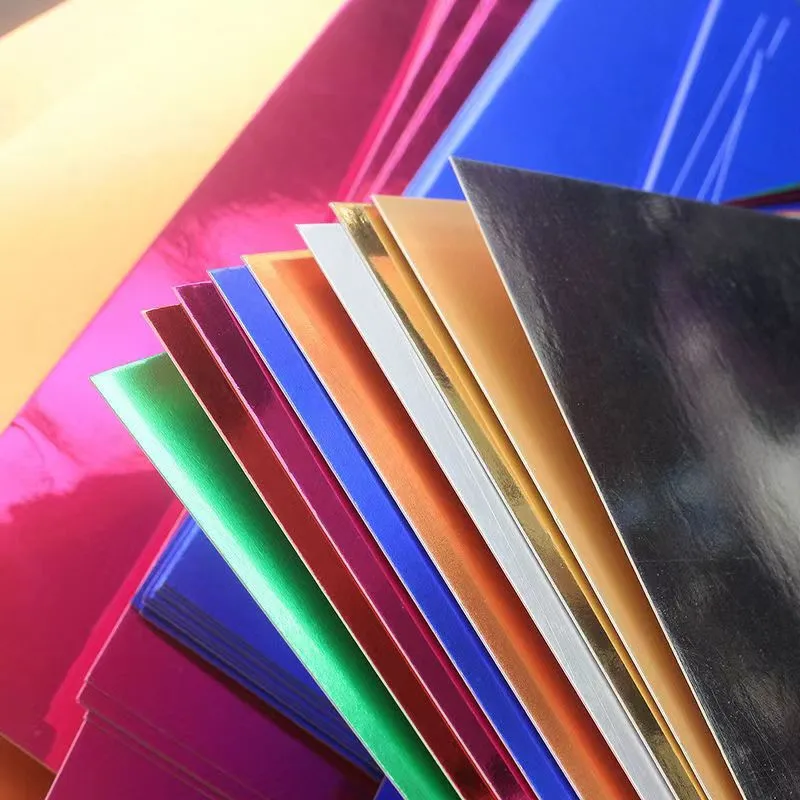 27 Sheets A4 Size 9 Assorted Colors 250G Metallic Cardstock Mirror Card Paper For Art Craft Paperboard Sheets