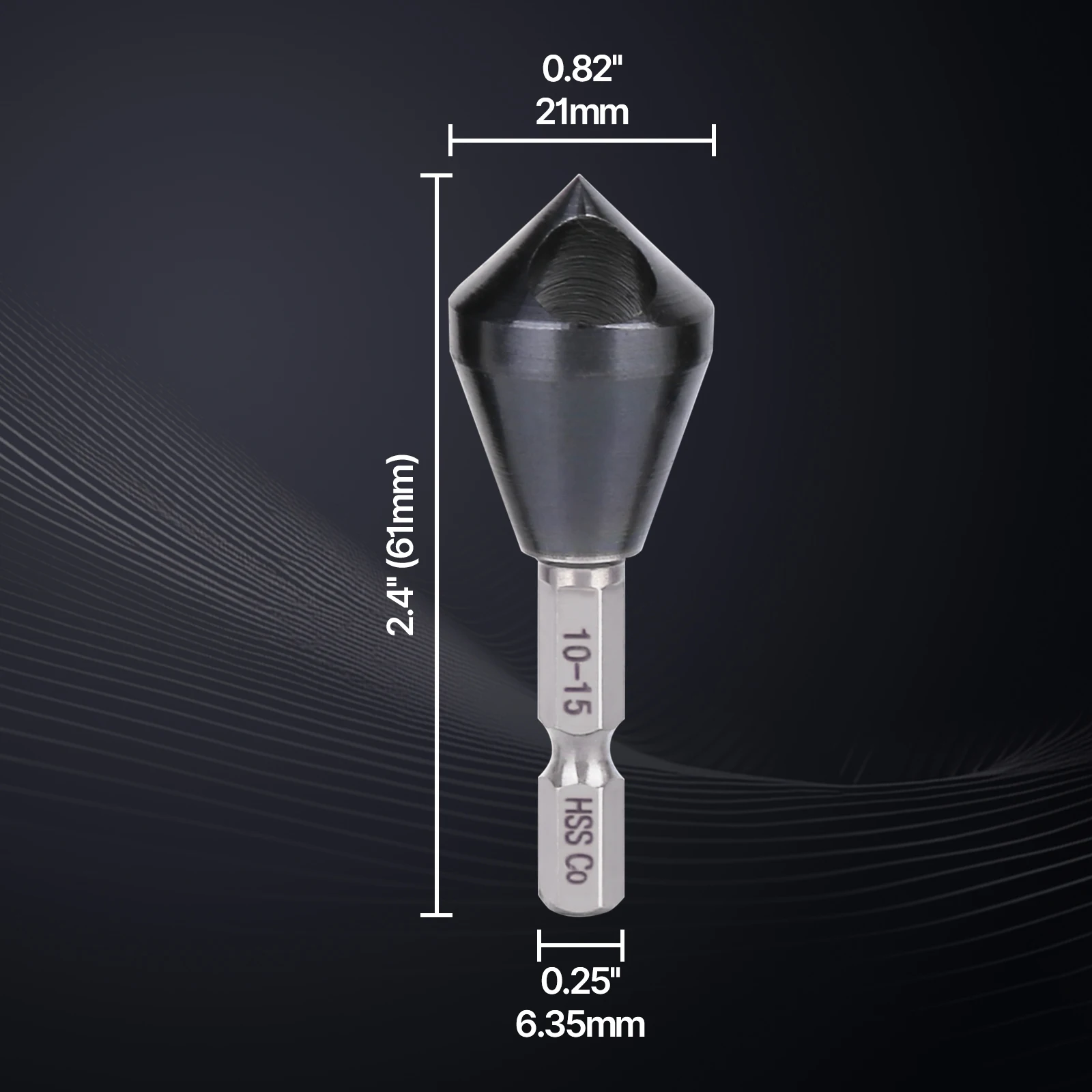 M35 Kobalt-TiAlN Senkerbohrer mit Schnellwechselsystem, 1/4" Sechskantschaft, 90-Grad-Entgratungs- und Fasenfräser – Detail 11