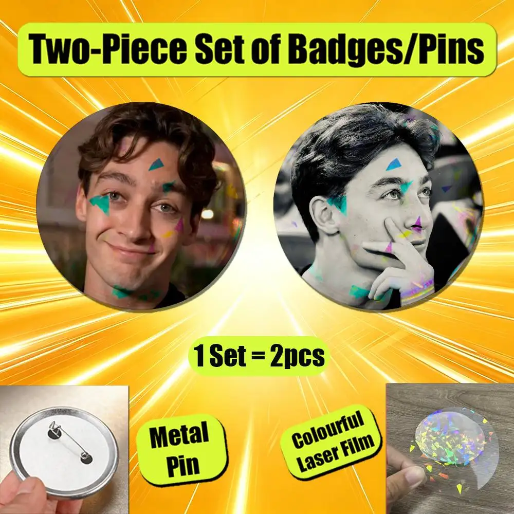 1Set 2PCS Button Round Metal Brooch Custom Collectible Ita Bag Pins For George Russell Enamel Pin Badge