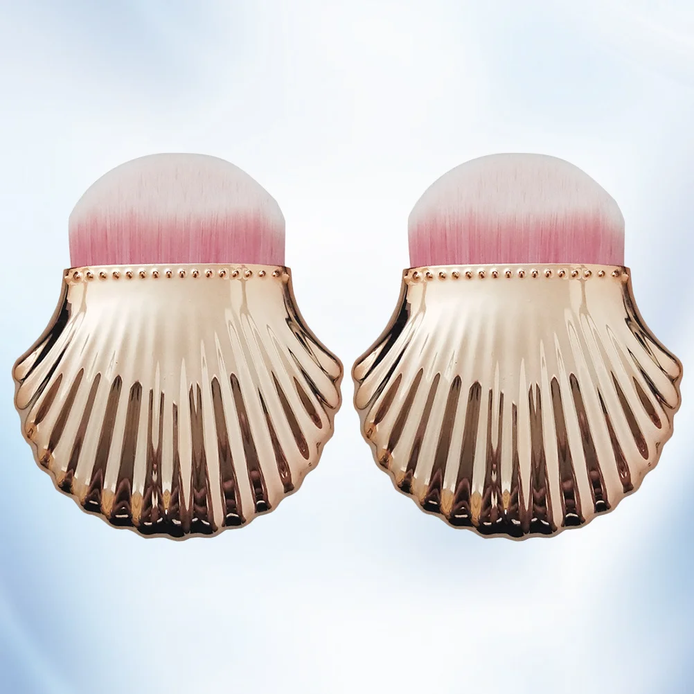 2 pezzi kit di strumenti per nail art pennello per spolverare essenziale per unghie acriliche manicure pennello per polvere per uso domestico fai da te in oro rosa