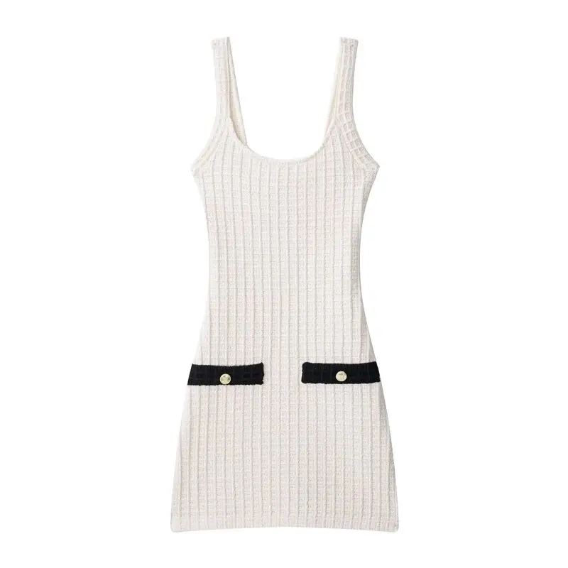 Vestido Corto Versátil y Sexy para Mujer, Verano 2025, Cuello Cuad, Tirantes Anchos, Estilo Casual, Sin Mangas, Corte en A