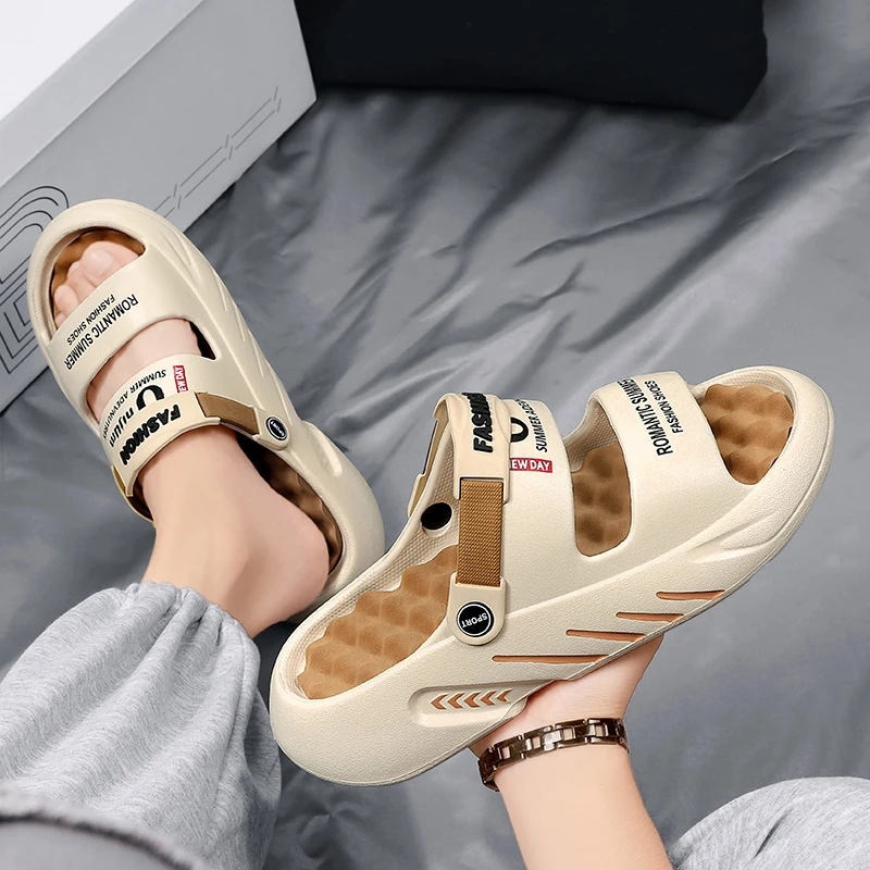 Sommer Herren Massage-Hausschuhe Outdoor-Sandalen Strand Komfortable Slides Indoor Freizeitschuhe EVA Clogs Herren-Sandalen Große Größen 47 48 – Detail 11