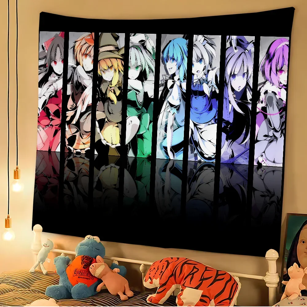 Touhou Projektdiagramm Wandteppich Bohemian Wandteppiche Mandala Wandkunst Dekor