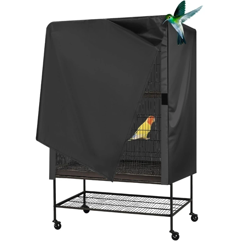 H8WB Adjustable Light Blocking Bird Cage Canopy 84x59x104cm Dark Pet Cage Cover For Enhanced Sleep