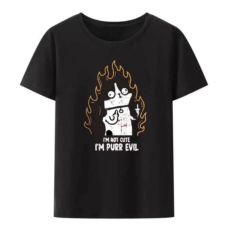 Funny Purr Evil Cartoon Graphic T Shirts Hipster Techweare Men Humor Leisure The Weeknd T-shirts Male Cool Style Tops Summer