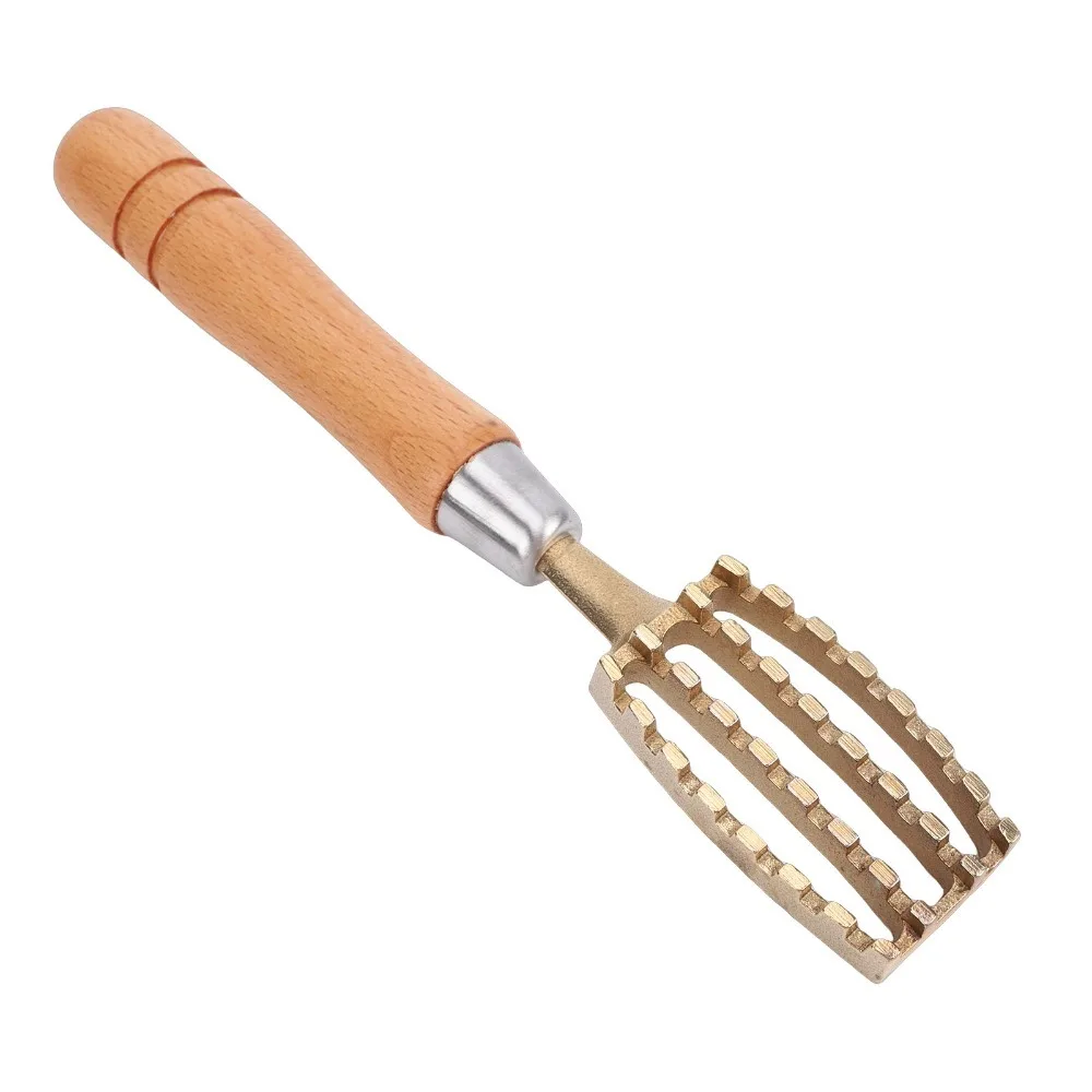 Composite Wood Copper Fish Scaler Ergonomic Handle Sawtooth Design Fish Scale Remover Gold Wooden Color Silver Labor Saving