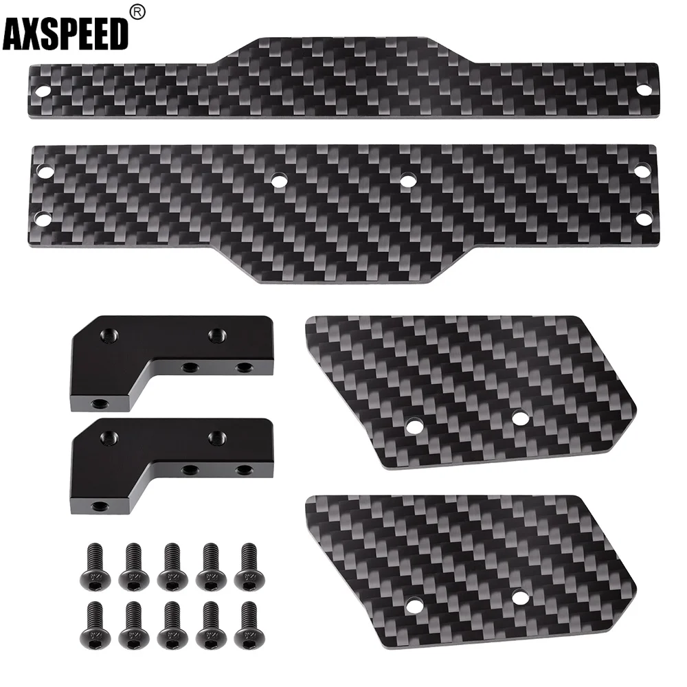 AXSPEED 1set Carbon Fiber Side Spoiler Rear Wing Plate Bracket for T-raxxas Mini XRT 1/16 RC Car Truck Model Upgrade Accessories