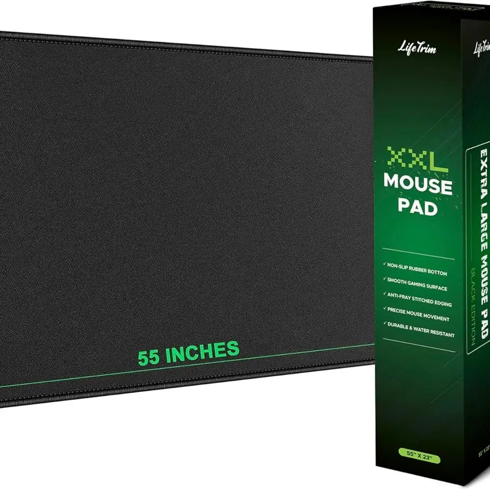 

XXL Gaming Mouse Pad 5mm Thick - Extra Large Desk Cover Mat for Full Keyboard and Mouse, Black