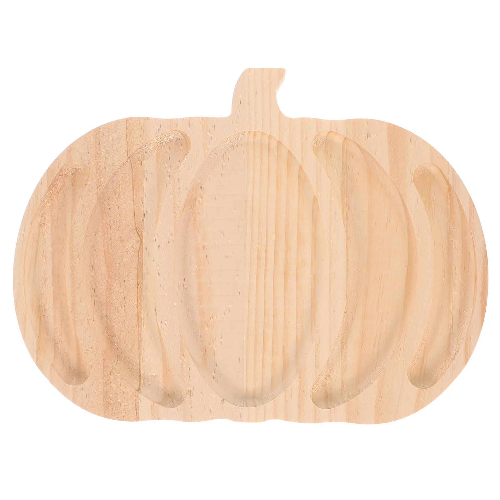 

Wooden Pumpkin Tray for Halloween Serving Snacks Fruits Desserts Divided Food Platter Natural Wood Material Easy to Clean Snack
