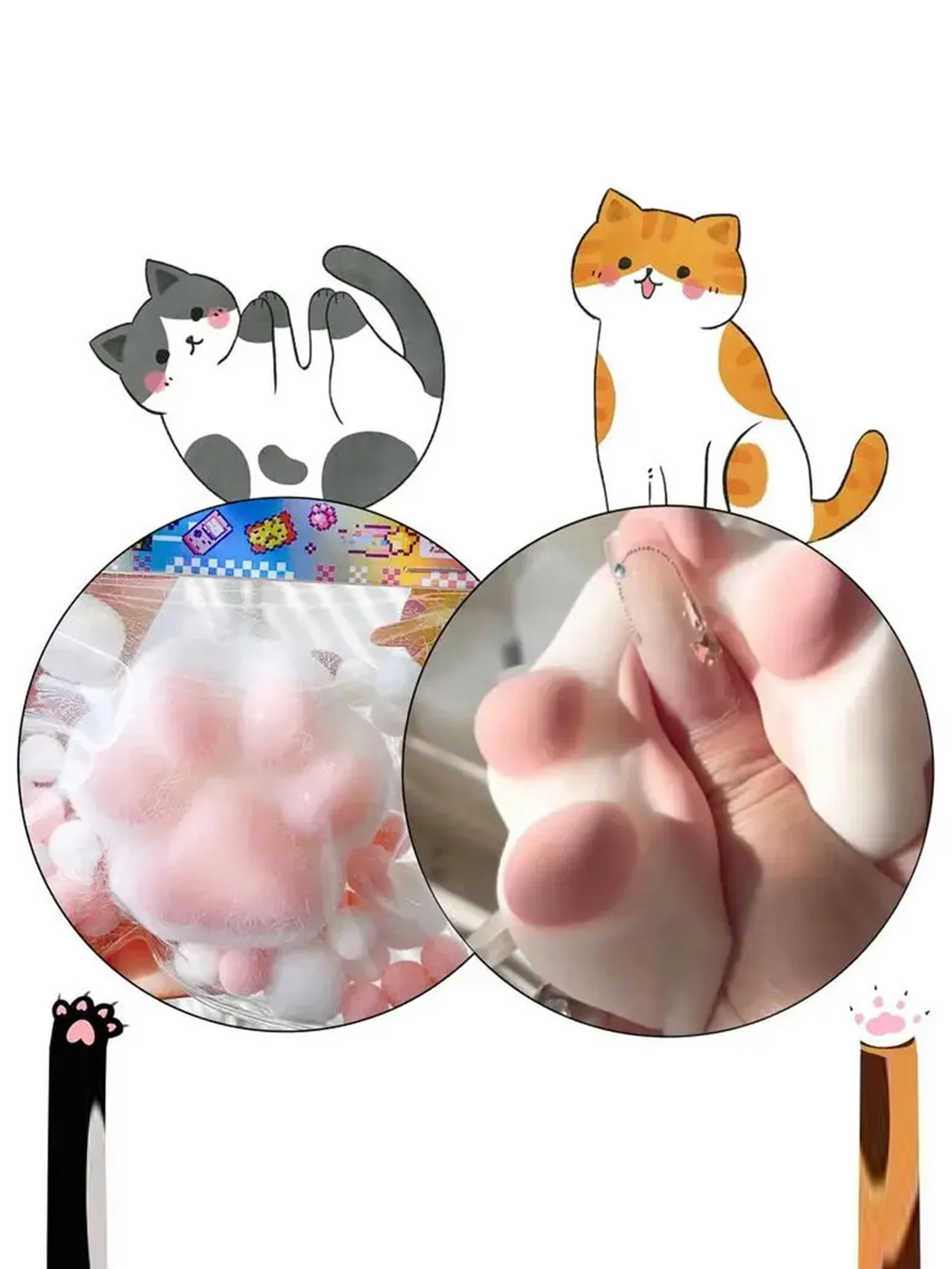 Plush Cat Paw Toys Mini Cute Squeeze Toy Soft Touch Relieve Stress Stretchy Toys Cute Slow Rebound Decompression Sensory Toys