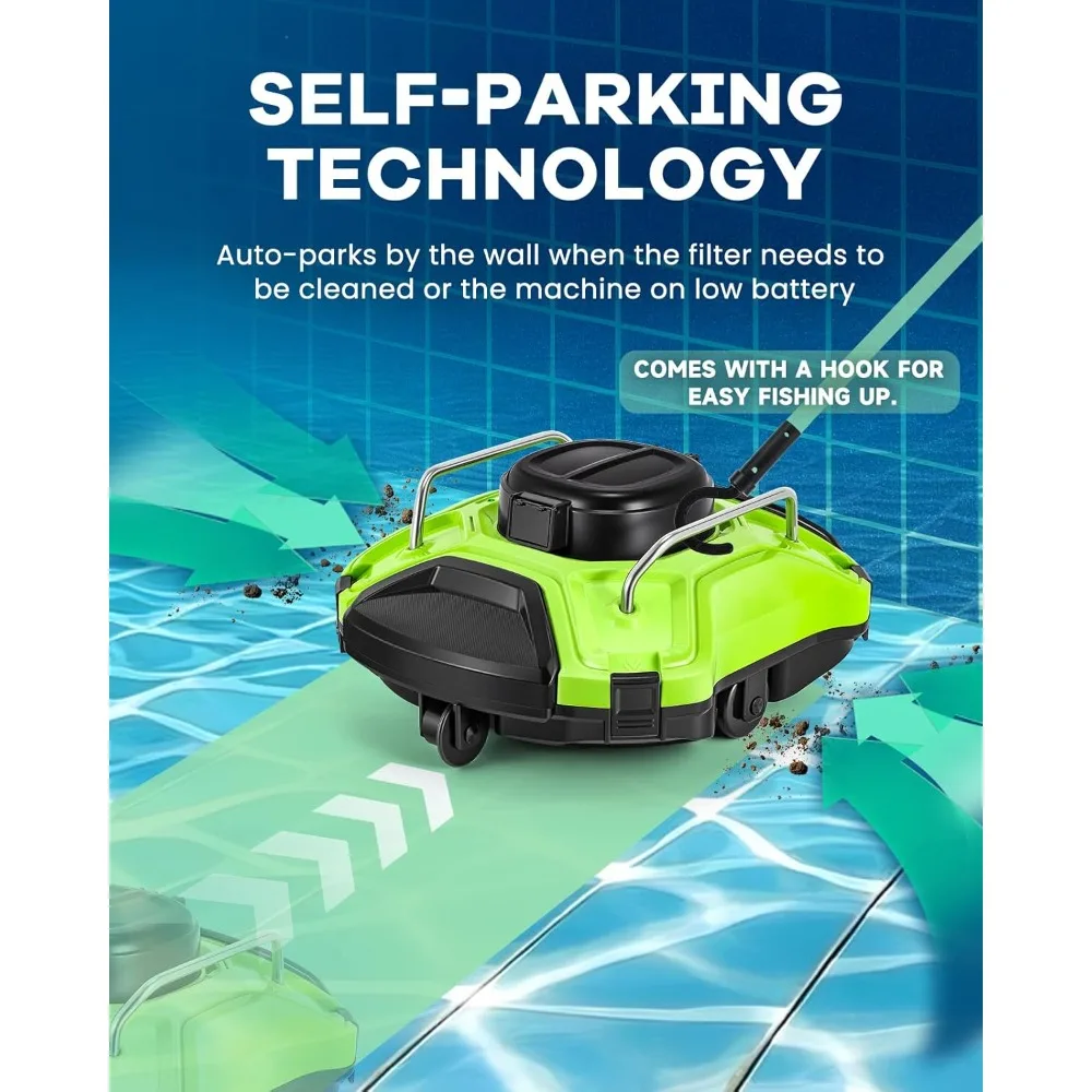 Automatic swimming pool cleaning robot climbs 25 °, runs for 120 minutes, automatically stops, and has strong suction power