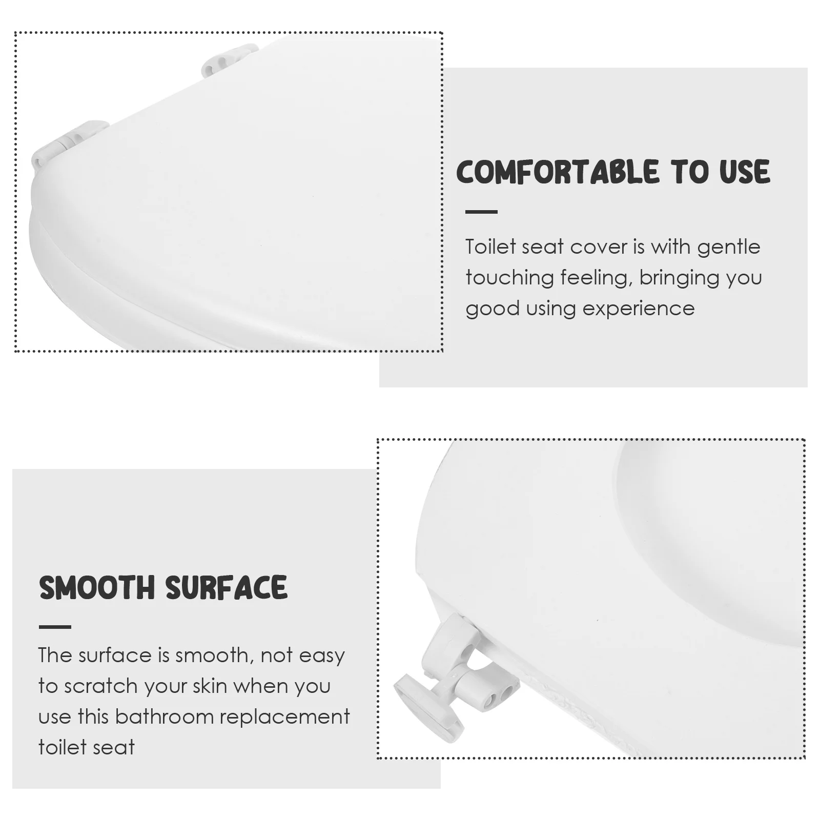 

Universal Eva Toilet Seat Bathroom Replacement Slow Closing Silent Toilet Seat Cover for Home Hotel Bathroom Accessory