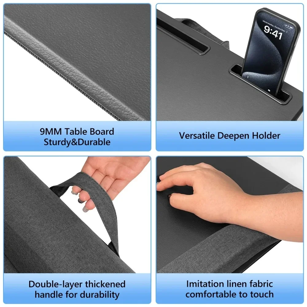 Extra Large Lap Laptop Desk Portable LapDesk with Phone Holder & Wrist Rest for Notebook, MacBook, Tablet, Bed, Sofa