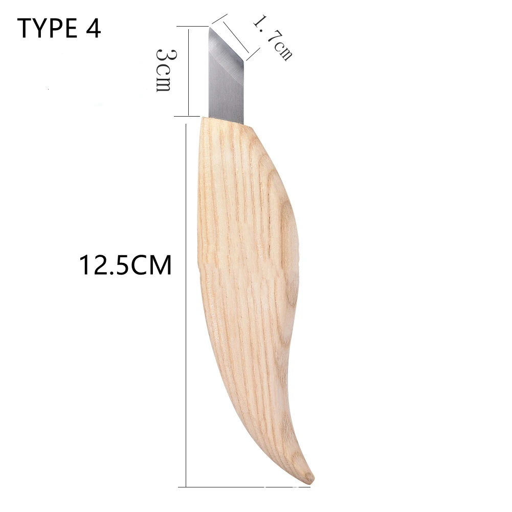 1PCS Chisel Woodworking Cutter Hand Tool Set Wood Carving Knife DIY Peeling Woodcarving Spoon Carving Cutter Stainless Steel