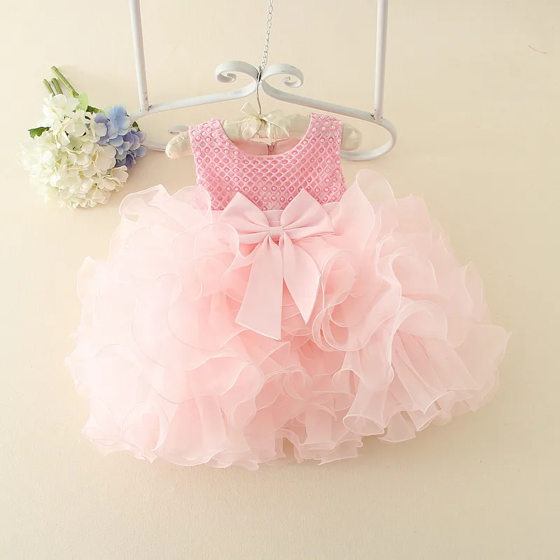 

0-4Year Layered Pink Baby Girl Dress Princess Purple Mini Girl Vestido Party Little Girls Clothing for 1 2 3 Years Old 194035