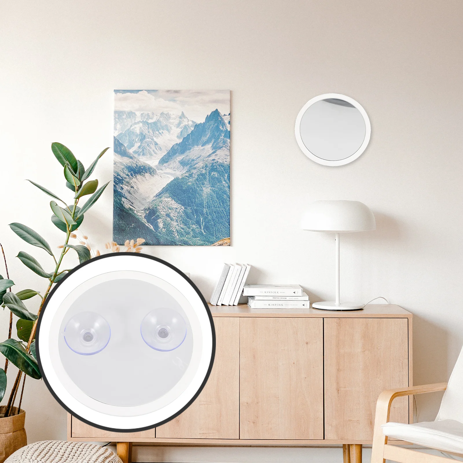 Specchio per trucco ingranditore da viaggio 10X Ventosa rotonda Specchio cosmetico portatile infrangibile montato a parete per la cura della pelle del bagno di casa