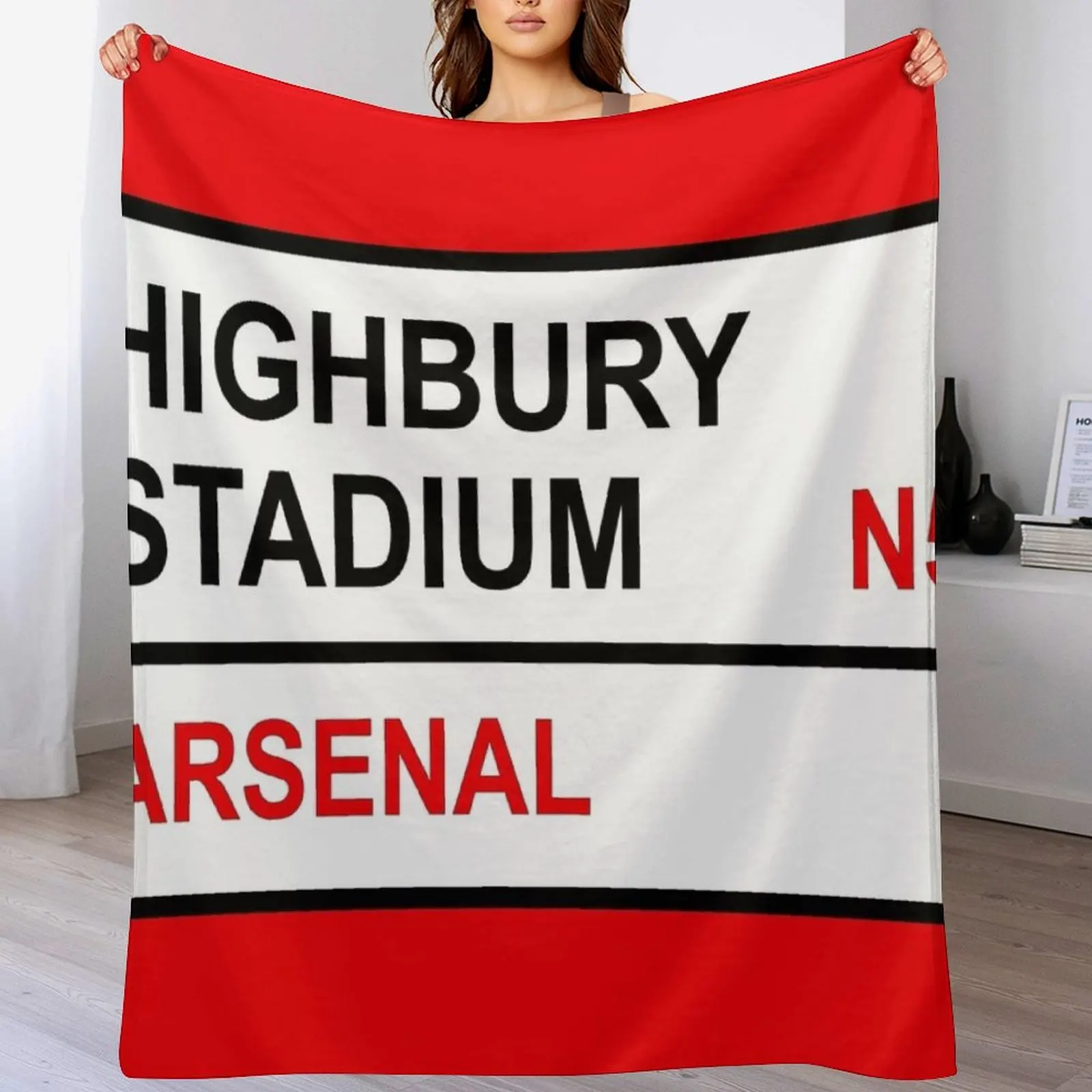 Highbury Stadium Football Sign Throw Blanket