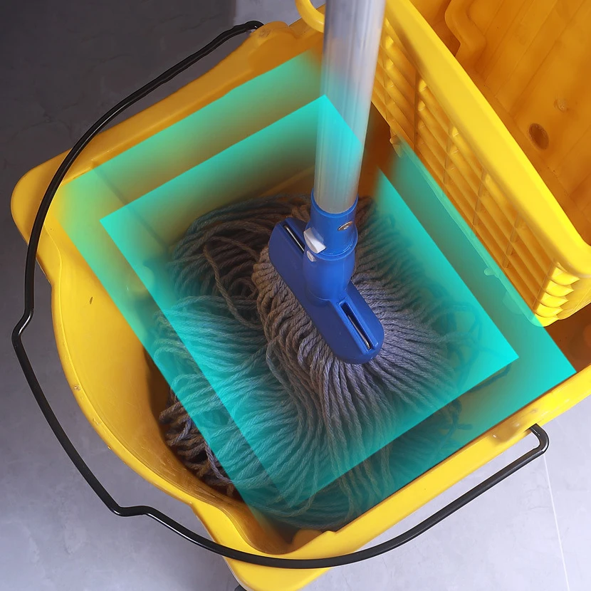 Heavy Duty 32Qt Squeezer Mop Bucket with Side Press Wringer, All-in-One Floor Cleaning, Ideal for Household, Restaurant,etc.