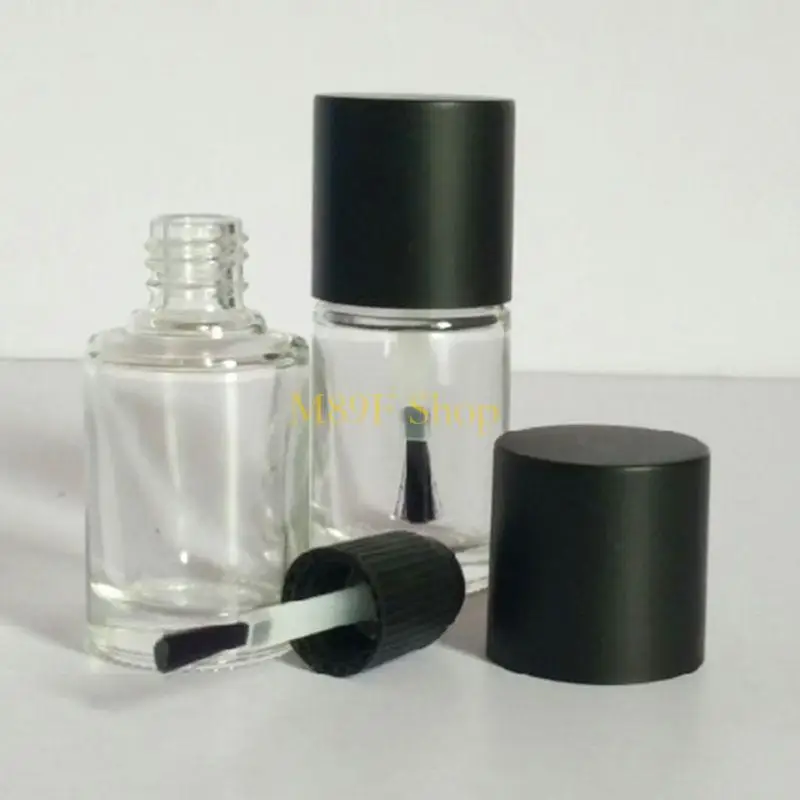M89F Glass Polish Bottle Empty UV Gel Containers with Brush Cap for Nail Art