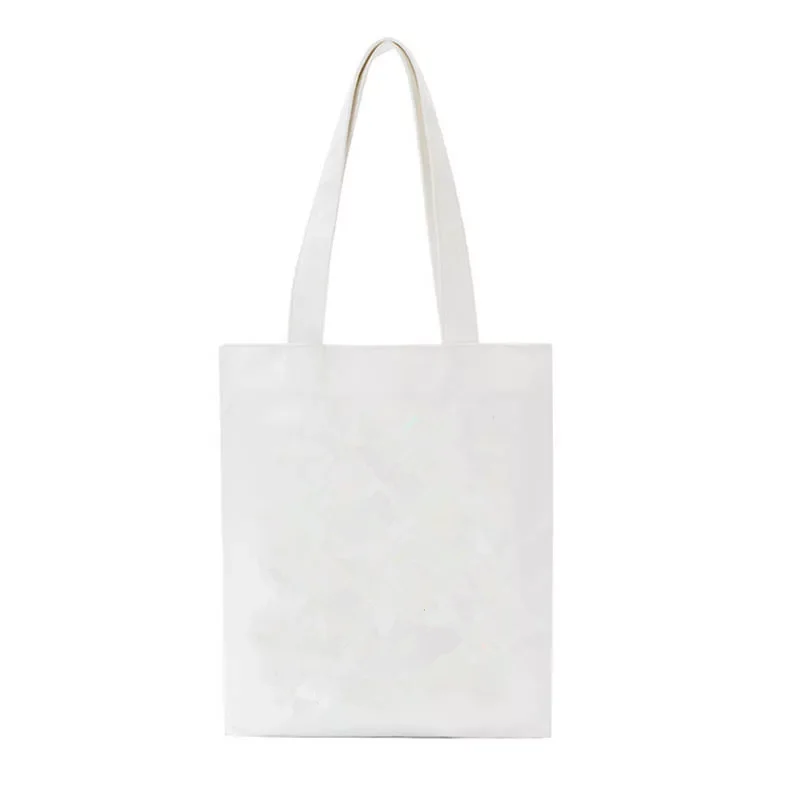 Sublimation Blank White Shopping Bags Shoulder Travel Tote Shopper Bag Handbags Gifts For Women Girls Storage Eco Reusable