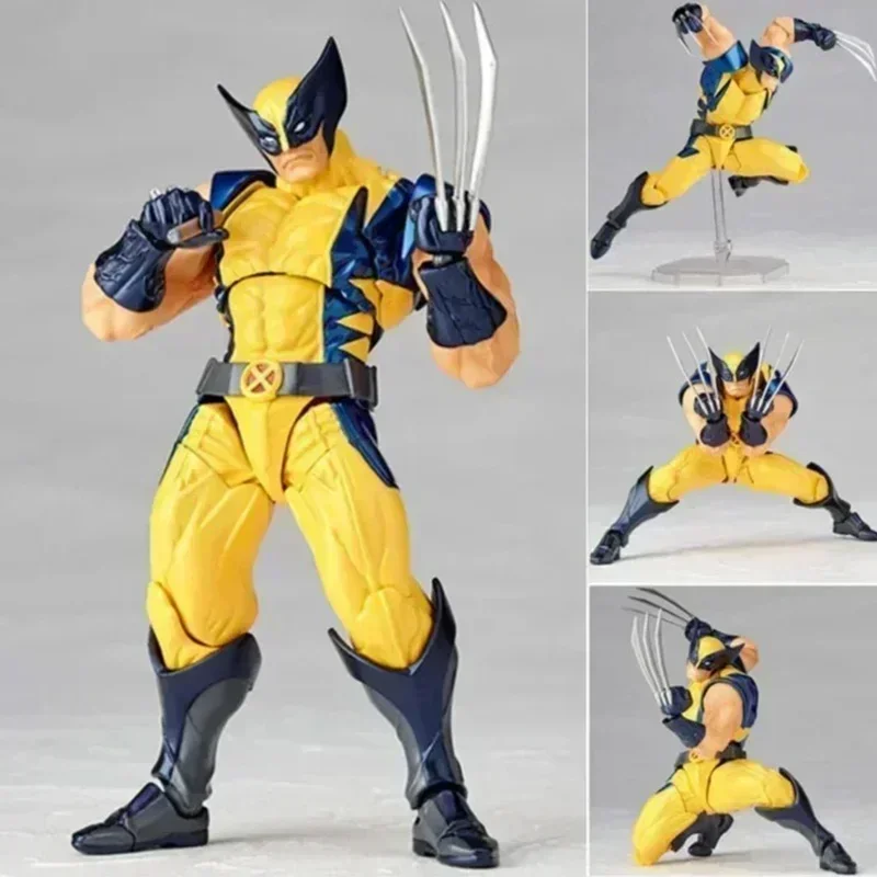 Revoltech Yamaguchi Deadpool & Wolverine Marvel Action Figure Marvel legends Joint mobile KAIYODO Movie Model for Kids Gift