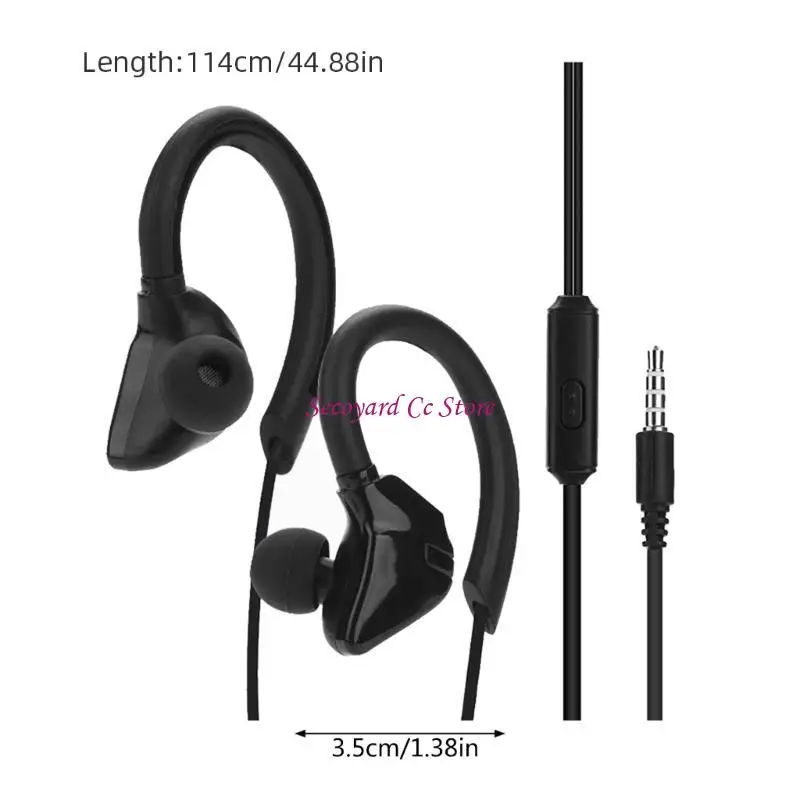 Auriculares deportivos N3UC con cable y micrófono envolventes para teléfonos móviles MP3/4