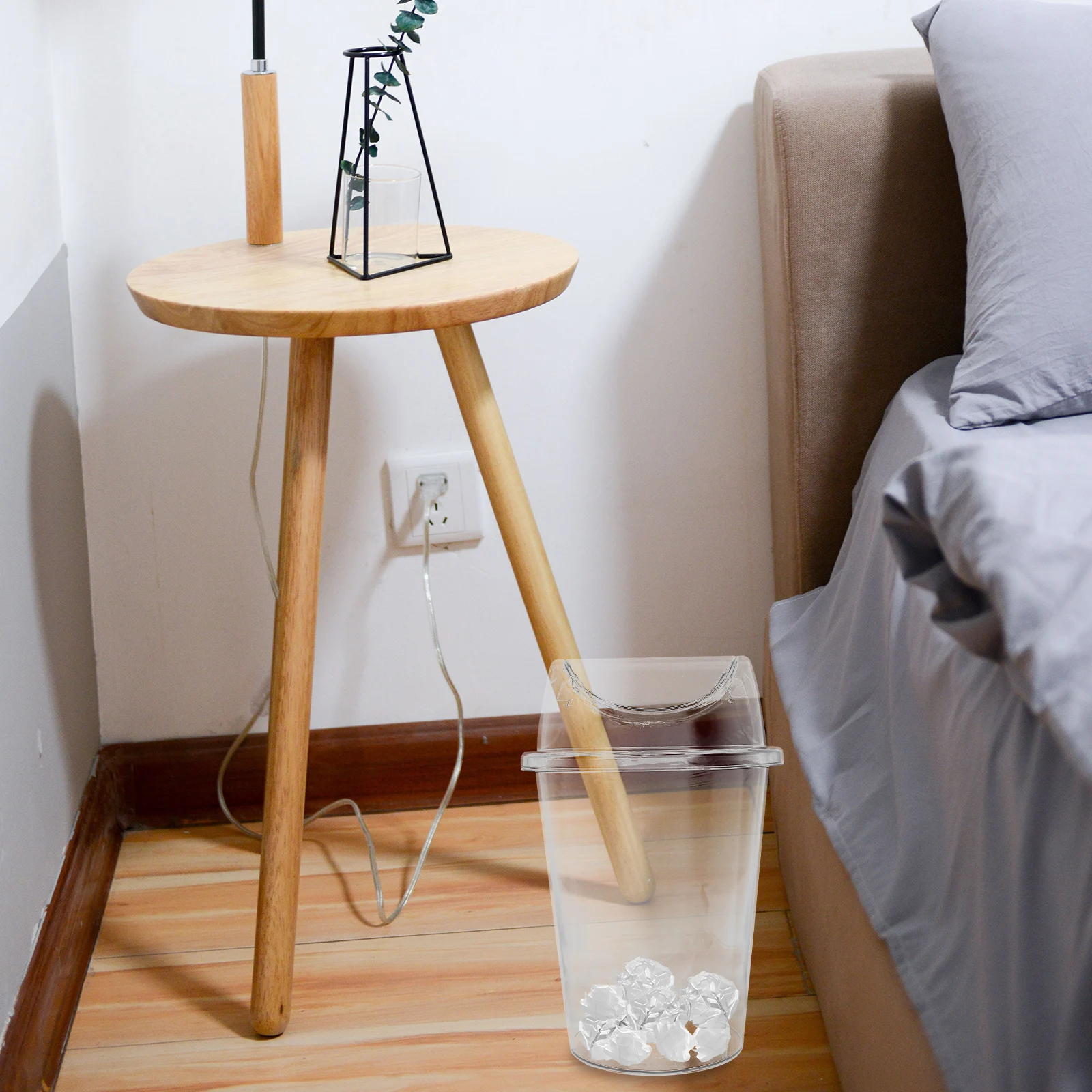 

Stylish Large Trash Can with Lid for Living Room Bedroom Kitchen Elegant Household Garbage Storage Container Trash Can