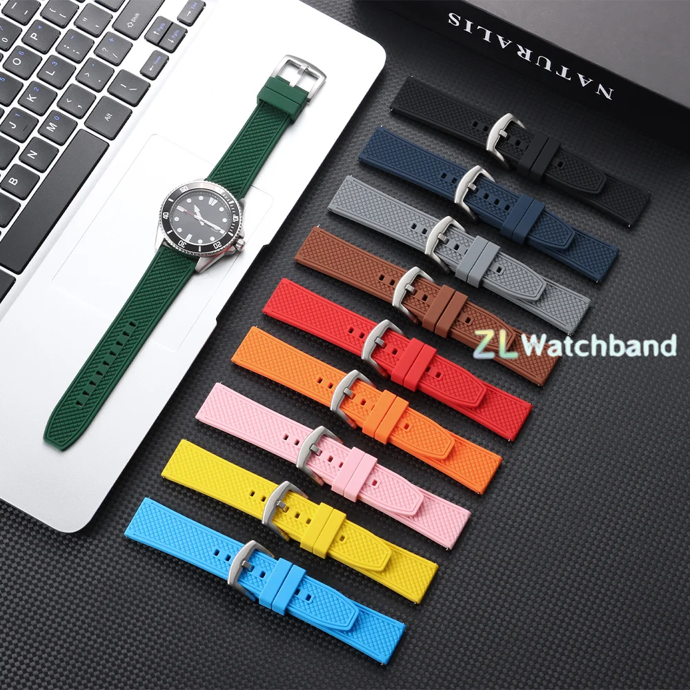 20mm 22mm Premium Grade Silicone Rubber Strap Diving Quick Release Watch Band Bracelet for Omega for MoonSwatch Seamaster 300