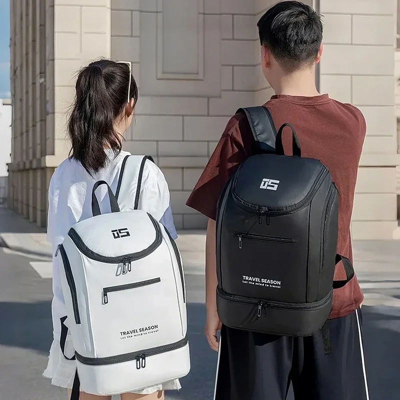 Badminton Racket Sports Backpack with Shoes Pocket Outdoor Travel Communting Shopping Camping Bag Large Storage Laptop Schoolbag