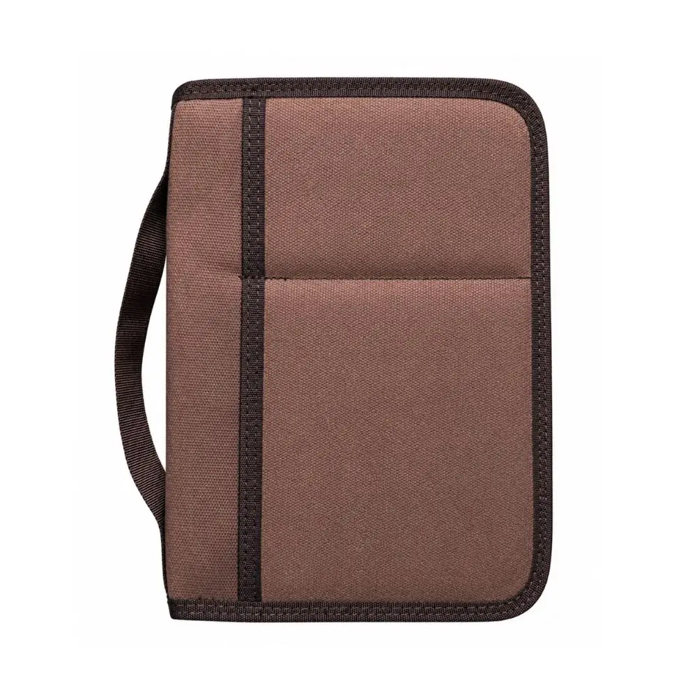 Multifunctional A5 Notebook Cover Waxed Canvas With Pen Holder Zippered Canvas EDC Organizer Durable Solid Color