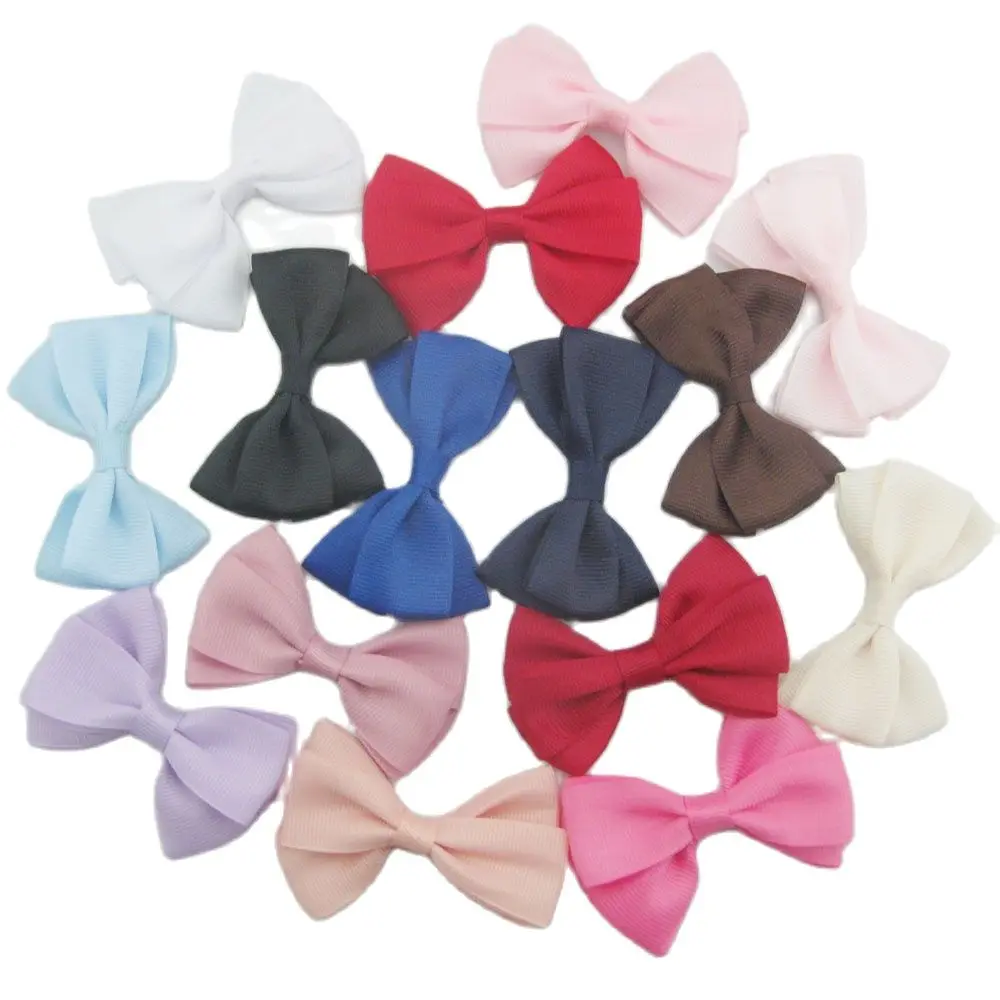 10Pcs Grosgrain Ribbon Bows 7CM DIY Headwear Bowtie DIY Decorative Clothes Accessories