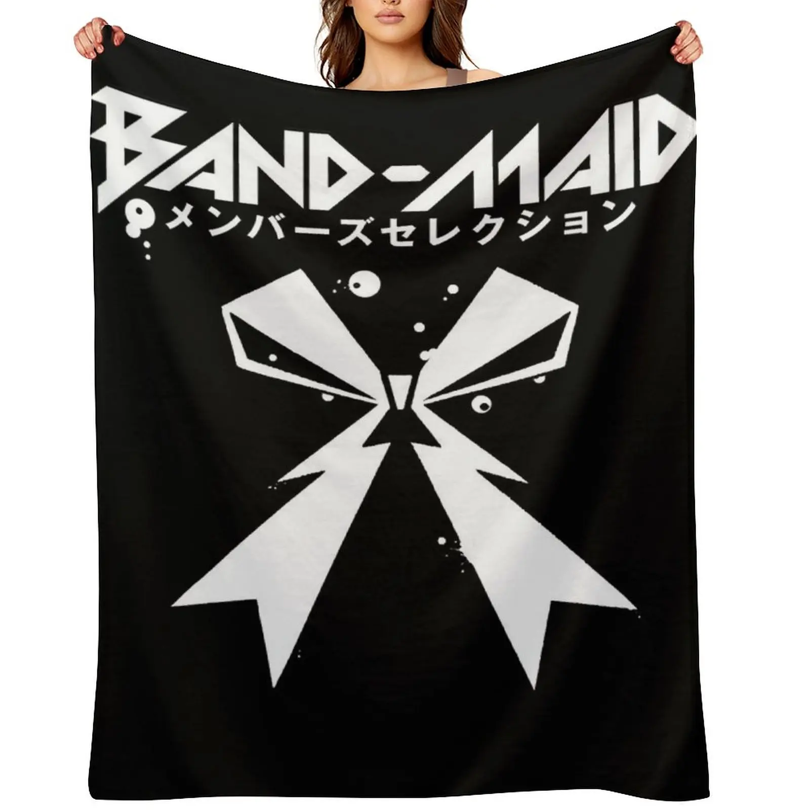 

Needed Gifts Band Maid Japan Metal Logo Throw Blanket Nap Decoratives For Sofa Thin Luxury Throw Blankets
