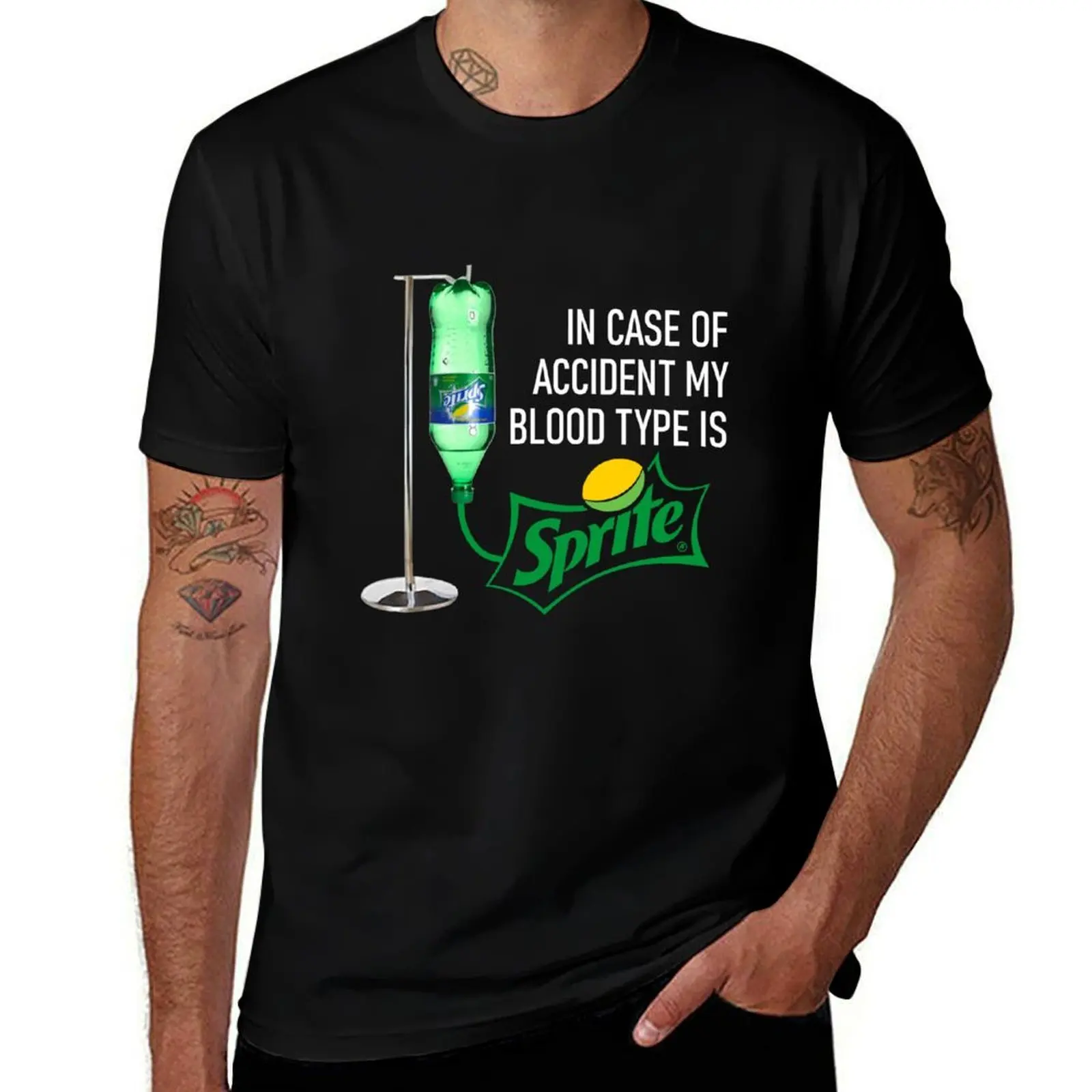 Case of Accident My Blood Type is Sprite T-Shirt t shirts with prints T-Shirt