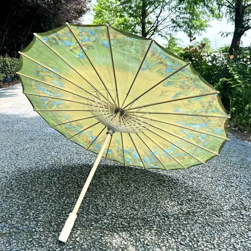 Hanfu Qipao Show Umbrella, Papel Óleo, Impermeável, Artesanato Decorativo, Dança Clássica, Photo Parasol, Estilo Chinês, 82cm